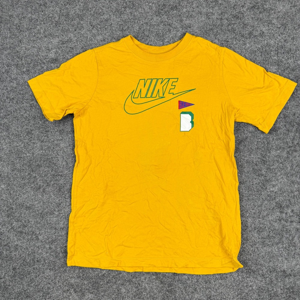 Nike T-Shirt Boys Size XL Yellow Graphic Short Sleeve Athletic DR9671-752 Fair